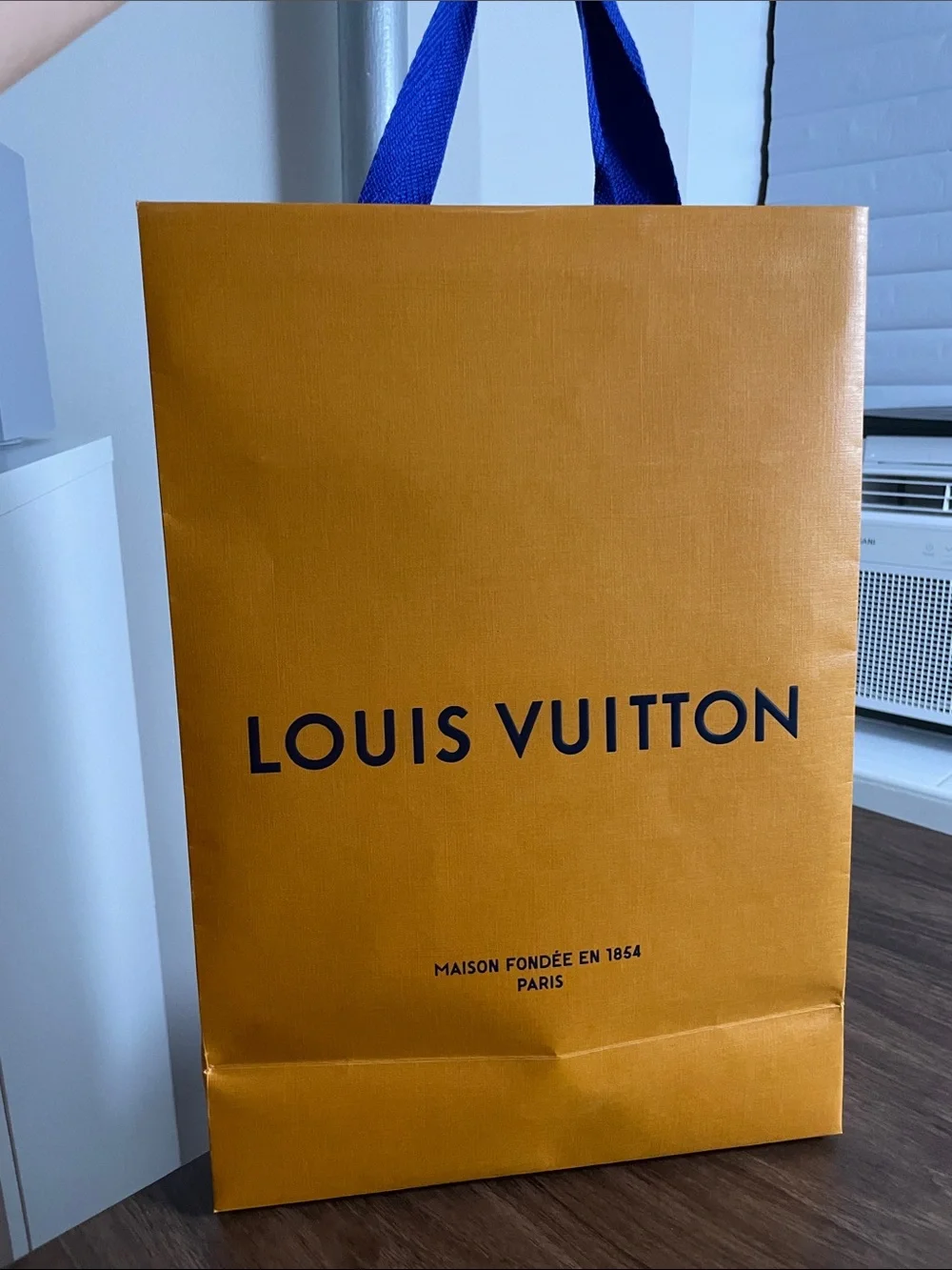 Original Louis Vuitton Orange and Blue Branded Shopping Bag